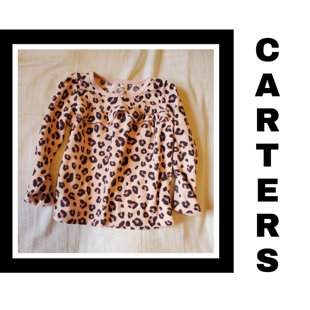 Carter's Pink Animal Print Long Sleeve Tshirt 2 T